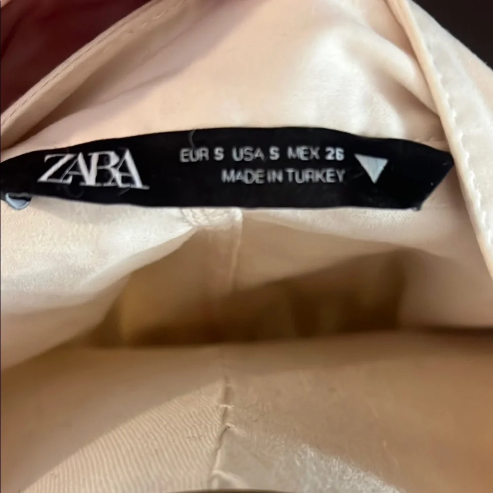 Zara Women's Tan Long Sleeve Belted Shirt Dress Size S - Picture 6 of 6